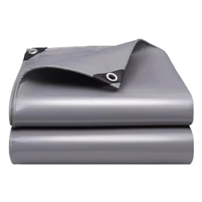 Image of Grey Tarpaulin Sheet 1.2x1.8m 1.5x2m 1.8x2.4m 2x3m 3x4m Heavy Duty PVC Tarps Waterproof Ground Multipurpose Tarp Covers for Garden Furniture Shed Camping(1x1m)