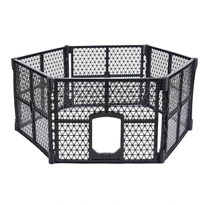Image of Lanco 6 Panel Plastic Cage with Door. Easy Assembly and Transfer. Resistant. For Interiors Exteriors. Measurements: Panels, 67x35x26 inches (L*W*H)