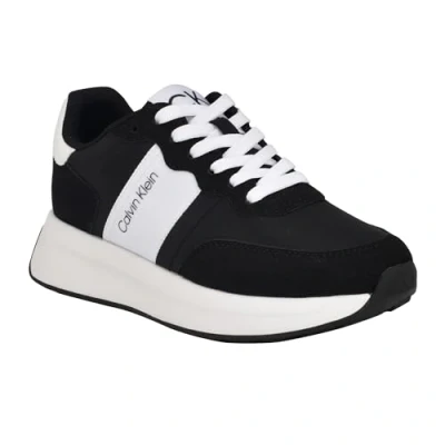 Image of Calvin Klein Women&#039;s Hallie Sneaker, Black 001, 5 UK