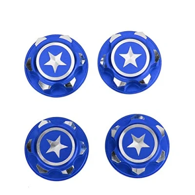Image of Aluminium Alloy Hex Wheel Mount Nuts, 4pcs Metal 17mm Nut RC Spare Part Replacement Compatible with Summit Car(Mazarine)
