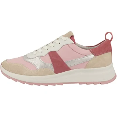 Image of Clarks Women&#039;s Dashlite Jazz Sneaker, Pale Peach Combi, 5 UK