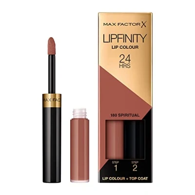 Image of MAX FACTOR Lipfinity Lip Colour Lasts up to 24hr 2in1 Rich Colour, Transfer proof, Long lasting, Moisturising Lipstick 180 Spiritual 4.2g