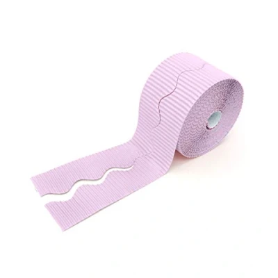 Image of Pastel Corrugated Border Rolls for School, Nursery, Kindergarten &amp; Office Display Boards (15m roll) (Pastel Pink)
