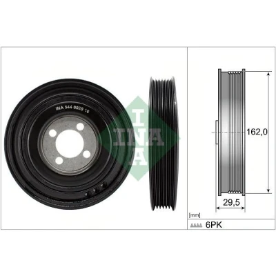 Image of 0614150, 5614438, 614150, 614227, 931177317 Crankshaft Pulley INA 544 0029 10 162mm VAUXHALL: Astra Mk6, Mk5, Corsa Mk3
