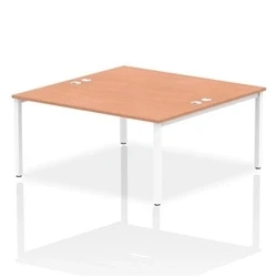 Image of Impulse Bench B2B 2 Person 1600 White Frame Office Desk Beech