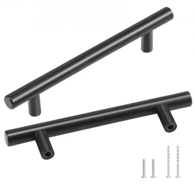 Image of VEVOR 30 Pack Cabinet Pulls, 5.03in / 128mm Center to Slim Kitchen Drawer, Stainless Steel Modern Cupboard Door Handles for Bathroom Bar Hardware Matte Black