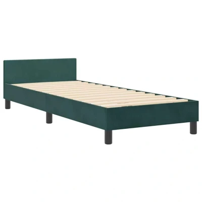 Image of vidaXL Bed Frame Dark Green 80x200 cm Velvet