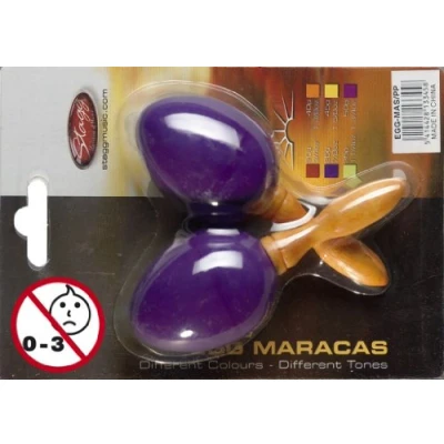 Image of Stagg Egg MA Plastic Maracas Pair with Long Handle Purple Small