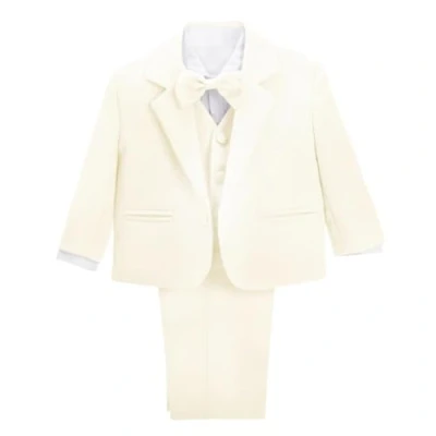 Image of Lito Angels Little Boy Formal Dress Suit Wedding Outfit Wear, 5 Pieces Set (Blazer, Shirt, Waistcoat, Trousers, Bow Tie) Age 2 3 Years, Ivory, 057 (Tag Number 03)