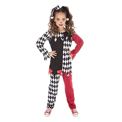 Image of Bristol Novelty CF246L Terrorquin Girl Large Costume, Black, White, Red, Age 8 10 Years Old