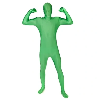 Image of Morphsuit Full Body Costume Green, XL Original Bodysuit For Adults &amp; Kids Super Stretch Suit Great DIY Party Outfit Halloween, Cosplay, Fancy Dress Men Women