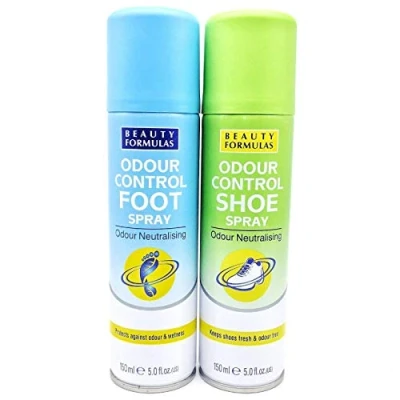Image of Beauty Formulas Odour Control Shoe Spray &amp; Foot Spray, 150ml Cans. Antibacterial Anti fungal