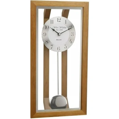 Image of William Widdop Oak Framed Glass Fronted Pendulum Wall Clock