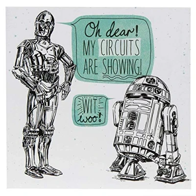 Image of Hallmark Female Contemporary Star Wars C 3PO R2D2 Card Medium Square