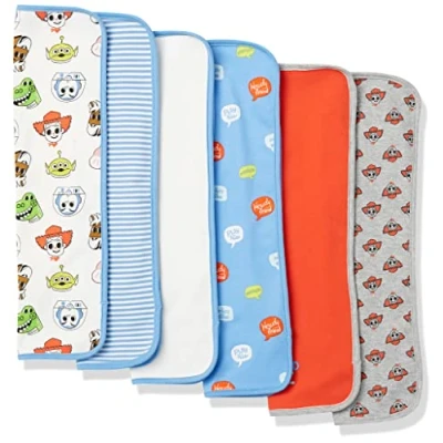 Image of Amazon Essentials Disney Marvel Star Wars Boys&#039; Burp Cloths, Pack of 6, Toy Story Play Nice, One Size