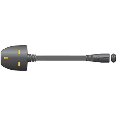 Image of 2m UK Plug to C7 Fig 8 Mains Lead 3A Black
