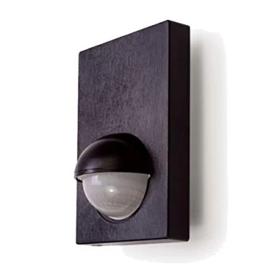 Image of PIR Motion Sensor Black Movement Detector IP44 Outdoor Wall Mounted 180 Detection Angle 12M Range 300W Maximum Load Exterior Light Switch Security Lighting