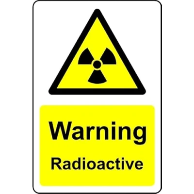 Image of Warning Radioactive Safety Sign Self Adhesive Sticker (200mm x 150mm)