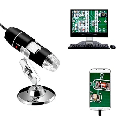 Image of Jiusion 40 to 1000x Magnification Endoscope, 8 LED USB 2.0 Digital Microscope, Mini Camera with OTG Adapter and Metal Stand, Compatible Mac Window 7 10 11 Android Linux