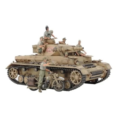 Image of TAMIYA 25208 1:35 German PzKpfw.IV AUSF.F with Krad DAK Model Building Plastic Kit, Hobby, Crafts, Gluing, Model, Assembling