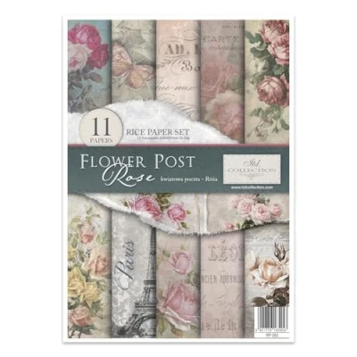 Image of ITD Collection RP063 Rice Paper Flower Post Rose 21 x 30 0.15 cm