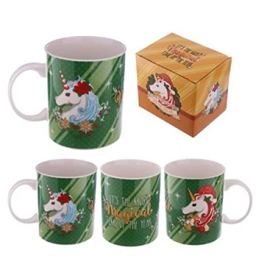 Image of Puckator Lauren Billingham Christmas Unicorn Porcelain Mug