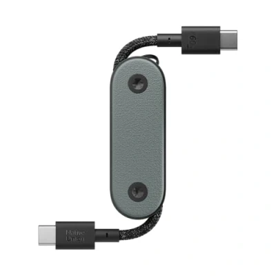 Image of Native Union Pocket Cable 60W Reinforced Braided USB C to Portable Charging Compatible with iPhone 15, 15 Pro, Pro Max, iPad Air, Samsung S24, Flip 5, Fold 5(Slate Green)