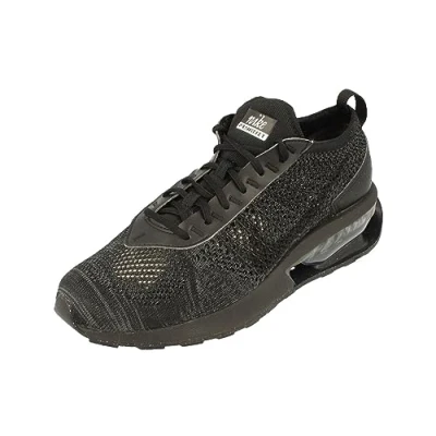 Image of NIKE Air Max Flyknit Racer trainers in triple black, Black Anthracite 001, 10.5 UK (FD2764 001)