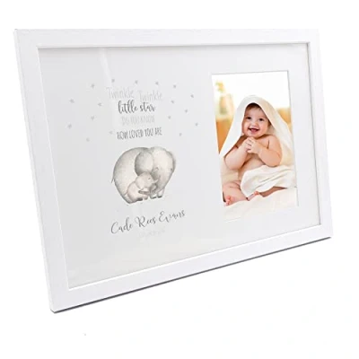 Image of Personalised Cute Baby Twinkle Little Star Elephant Photo Frame