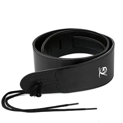 Image of Lindo Black Faux Leather Guitar Strap for Acoustic/Electric/Bass