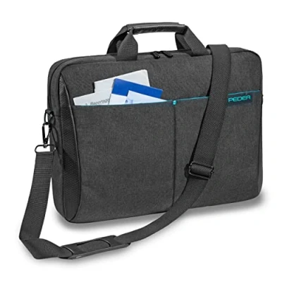 Image of PEDEA laptop bag &quot;Lifestyle&quot; for notebooks with screens up to 15.6 inches (39.6 cm); shoulder strap, black