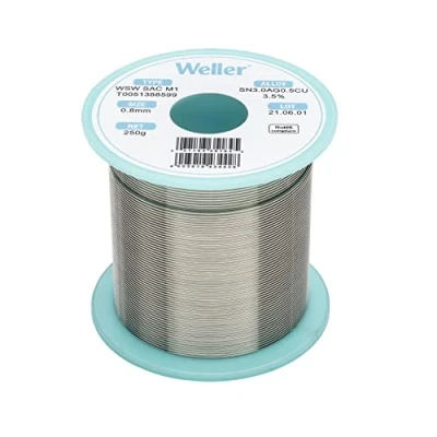 Image of Weller WSW SAC M1 (T0051388599) Lead Free Solder Wire, Ø 0.8mm, Alloy Sn96.5Ag3.0Cu0.5, Flux content 3.5%, 250g