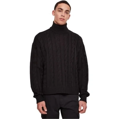 Image of Urban Classics BOXY ROLL NECK Jumper, Men&#039;s, Size: XL, Black