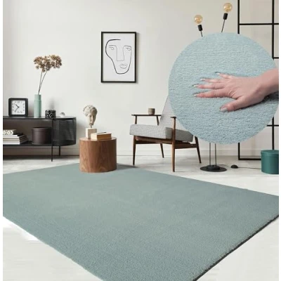 Image of the carpet Relax Rug, Modern, Fluffy, Short Pile, Non Slip Underside, Washable up to 30C, Super Soft, Fur Look, Blue, 200 x 280 cm