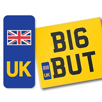 Image of SIGNS247 UK Union Jack Flag Number Plate Vinyl Stickers United Kingdom EU Brexit GB for Motorbikes