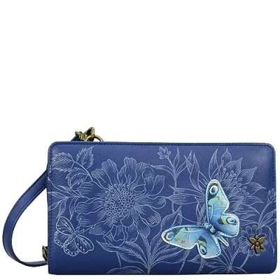 Image of Anuschka Hand Painted Women’s Genuine Leather RFID Blocking Organizer Wallet Garden of Delights