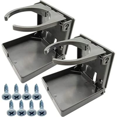 Image of JIAHAO 2PCS Adjustable Folding Drink Holder with Screws/Adjustable Cup for Marine/Boat/Caravan/Car (Grey)