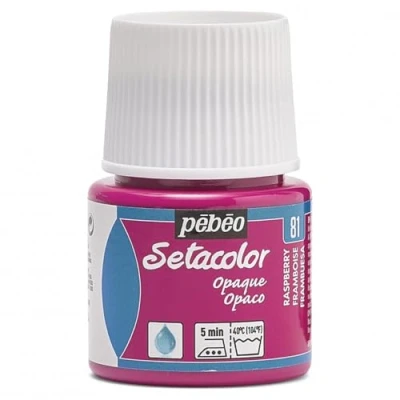 Image of PEBEO Setacolor Opaque Fabric Paint 45 Milliliter Bottle, Raspberry,Raspberry, 295 081, Red