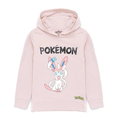 Image of Pokemon Hoodie for Girls Kids Game Sylveon Lilac Jumper Pullover Outfit Clothing Gamer Merchandise 5 6 Years