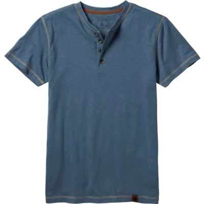 Image of Legendary Whitetails Men&#039;s Adult Maverick Slub Henley Short Sleeve Shirt, Blue Mirage, Large