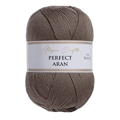 Image of Utopia Crafts Aran Knitting and Crochet Yarn, 400g (Sand Stone)