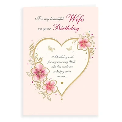 Image of Regal Publishing Classic Birthday Card Wife 9 x 6 inches