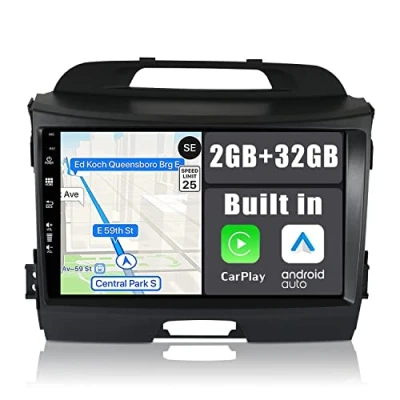Image of YUNTX Android 13 Car Stereo Fit for Kia Sportage (2010 2016) [Built in CarPlay/Android auto/GPS] Camera IPS 2.5D 9 Touchscreen DAB/MirrorLink/Bluetooth 5.0/Steering Wheel Control/WiFi/USB/4G
