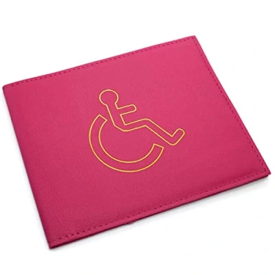 Image of Leensy Disabled Blue Badge Holder Hologram Safe Parking Permit Display Cover Wallet (Pink)