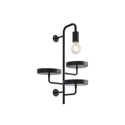 Image of Lindby wall light Hanjo, height 50 cm, black, metal