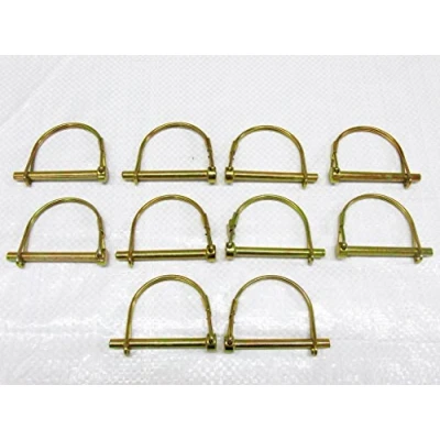 Image of Shaft Locking Pins 11MM x10 (100MM D Shapped Round Trailer Fastener Secure)