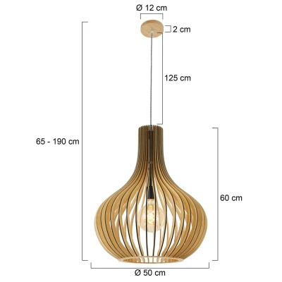 Image of Smukt Wire Frame Pendant Ceiling Light Black Matt, Wood Blank, Metal