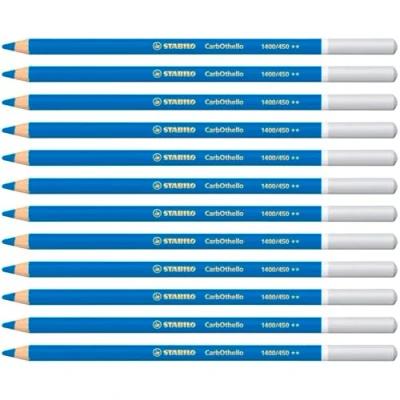 Image of Chalk Pastel Pencil STABILO CarbOthello Pack of 12 Cyan Blue