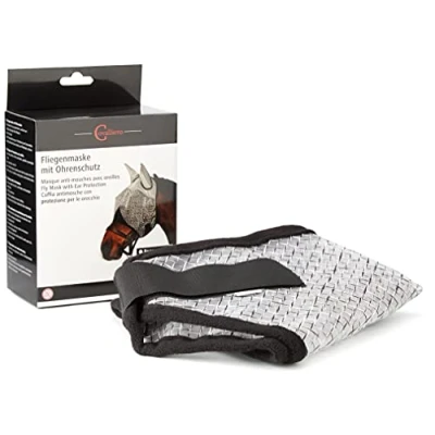 Image of Kerbl 324517 Fly Mask with Ears and UV Protection, White, Full