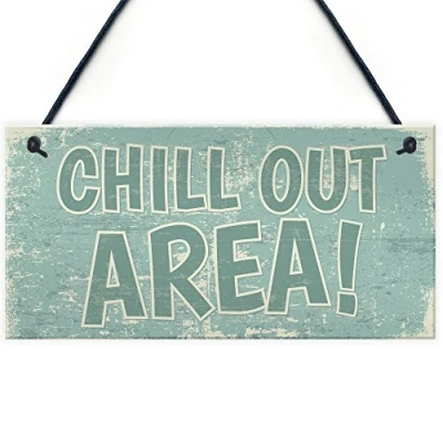 Image of RED OCEAN Chill Out Area Hot Tub Man Cave Shed Summer House Garden Hanging Wall Sign Plaque